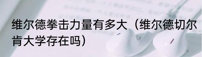 维尔德拳击力量有多大（维尔德切尔肯大学存在吗）