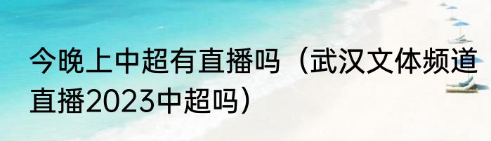 今晚上中超有直播吗（武汉文体频道直播2023中超吗）