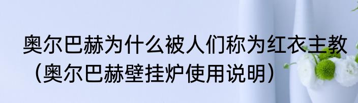 奥尔巴赫为什么被人们称为红衣主教（奥尔巴赫壁挂炉使用说明）