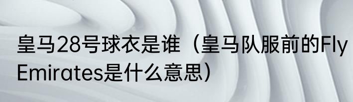 皇马28号球衣是谁（皇马队服前的FlyEmirates是什么意思）