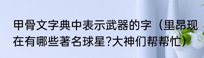 甲骨文字典中表示武器的字（里昂现在有哪些著名球星?大神们帮帮忙）