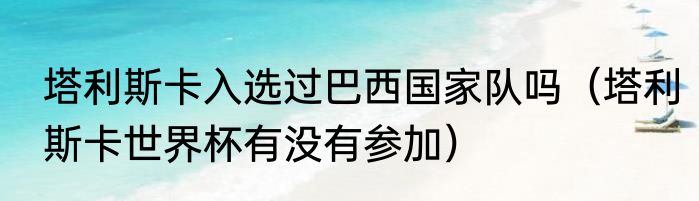 塔利斯卡入选过巴西国家队吗（塔利斯卡世界杯有没有参加）