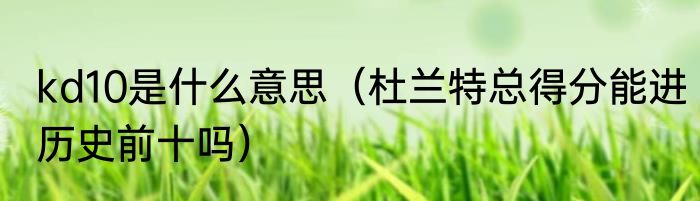 kd10是什么意思（杜兰特总得分能进历史前十吗）