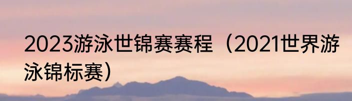 2023游泳世锦赛赛程（2021世界游泳锦标赛）