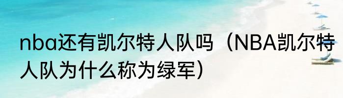 nba还有凯尔特人队吗（NBA凯尔特人队为什么称为绿军）