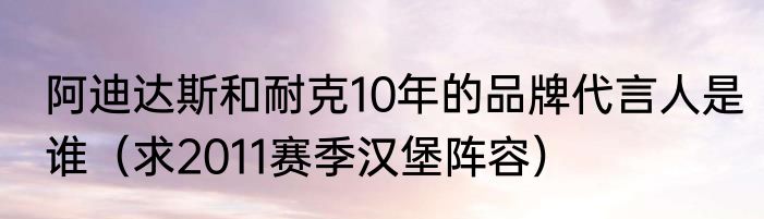 阿迪达斯和耐克10年的品牌代言人是谁（求2011赛季汉堡阵容）