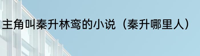 主角叫秦升林鸾的小说（秦升哪里人）