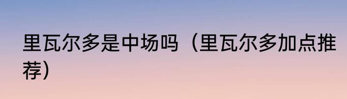 里瓦尔多是中场吗（里瓦尔多加点推荐）