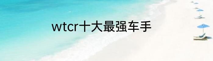 wtcr十大最强车手