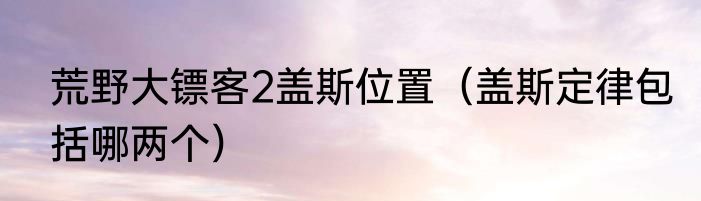 荒野大镖客2盖斯位置（盖斯定律包括哪两个）