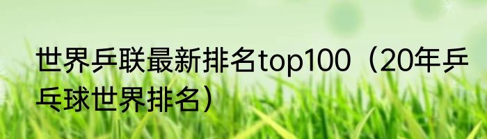 世界乒联最新排名top100（20年乒乓球世界排名）