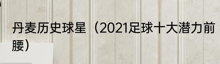 丹麦历史球星（2021足球十大潜力前腰）