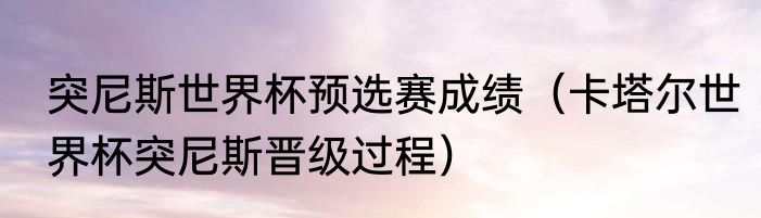 突尼斯世界杯预选赛成绩（卡塔尔世界杯突尼斯晋级过程）