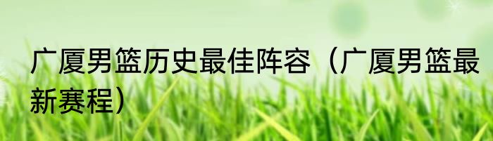 广厦男篮历史最佳阵容（广厦男篮最新赛程）