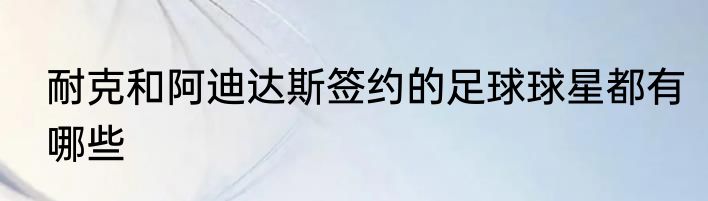 耐克和阿迪达斯签约的足球球星都有哪些
