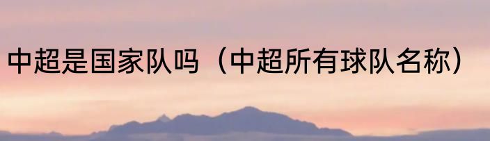 中超是国家队吗（中超所有球队名称）