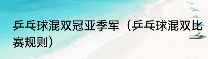 乒乓球混双冠亚季军（乒乓球混双比赛规则）