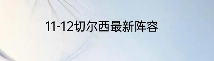 11-12切尔西最新阵容