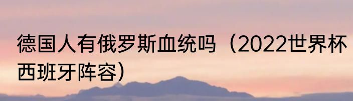 德国人有俄罗斯血统吗（2022世界杯西班牙阵容）