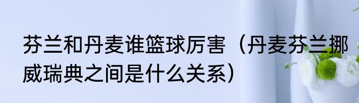 芬兰和丹麦谁篮球厉害（丹麦芬兰挪威瑞典之间是什么关系）