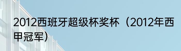 2012西班牙超级杯奖杯（2012年西甲冠军）