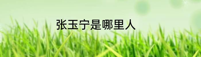 张玉宁是哪里人