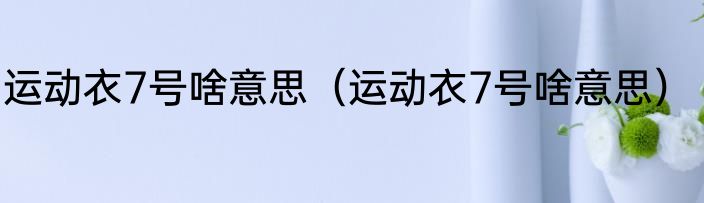 运动衣7号啥意思（运动衣7号啥意思）
