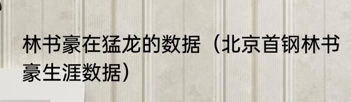 林书豪在猛龙的数据（北京首钢林书豪生涯数据）