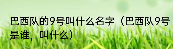 巴西队的9号叫什么名字（巴西队9号是谁，叫什么）