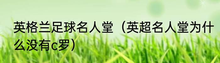 英格兰足球名人堂（英超名人堂为什么没有c罗）