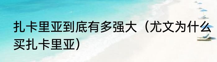 扎卡里亚到底有多强大（尤文为什么买扎卡里亚）