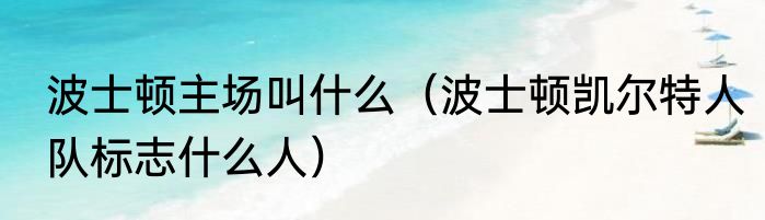 波士顿主场叫什么（波士顿凯尔特人队标志什么人）