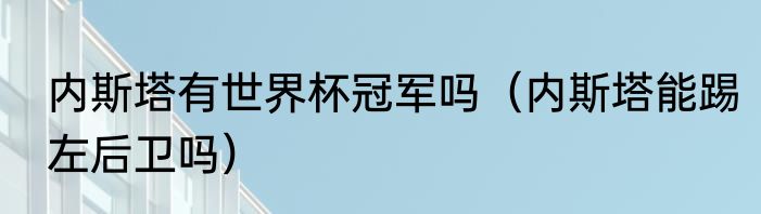 内斯塔有世界杯冠军吗（内斯塔能踢左后卫吗）