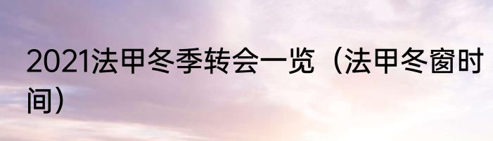 2021法甲冬季转会一览（法甲冬窗时间）