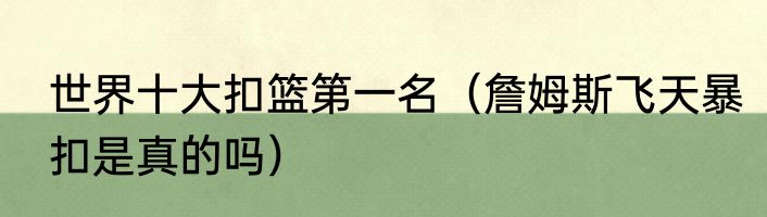 世界十大扣篮第一名（詹姆斯飞天暴扣是真的吗）