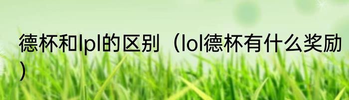 德杯和lpl的区别（lol德杯有什么奖励）