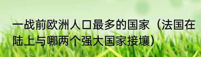 一战前欧洲人口最多的国家（法国在陆上与哪两个强大国家接壤）