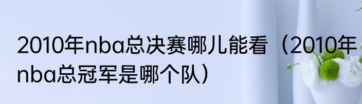 2010年nba总决赛哪儿能看（2010年nba总冠军是哪个队）