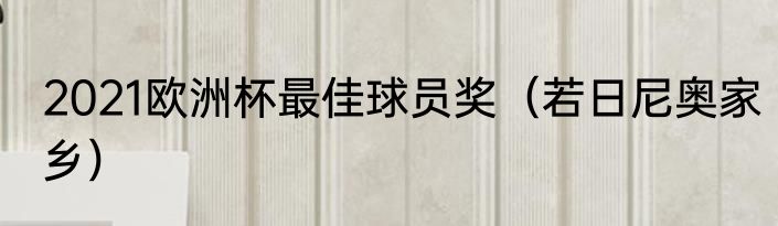 2021欧洲杯最佳球员奖（若日尼奥家乡）