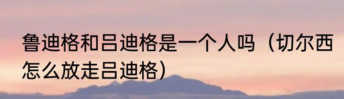 鲁迪格和吕迪格是一个人吗（切尔西怎么放走吕迪格）