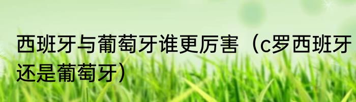 西班牙与葡萄牙谁更厉害（c罗西班牙还是葡萄牙）