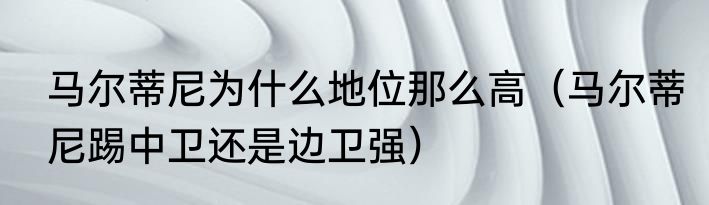 马尔蒂尼为什么地位那么高（马尔蒂尼踢中卫还是边卫强）