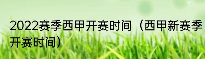 2022赛季西甲开赛时间（西甲新赛季开赛时间）
