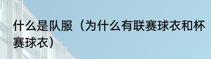 什么是队服（为什么有联赛球衣和杯赛球衣）