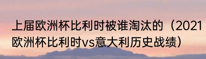 上届欧洲杯比利时被谁淘汰的（2021欧洲杯比利时vs意大利历史战绩）