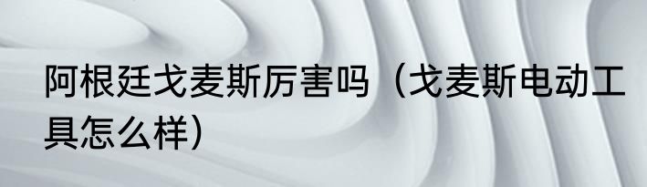 阿根廷戈麦斯厉害吗（戈麦斯电动工具怎么样）