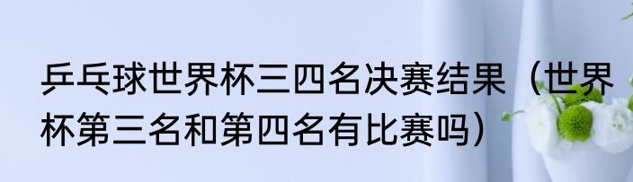 乒乓球世界杯三四名决赛结果（世界杯第三名和第四名有比赛吗）