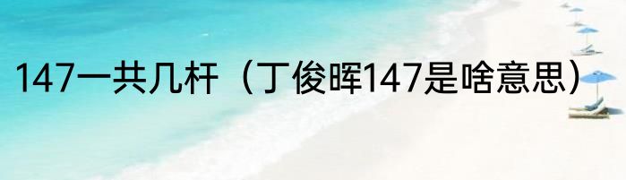 147一共几杆（丁俊晖147是啥意思）