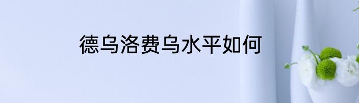 德乌洛费乌水平如何