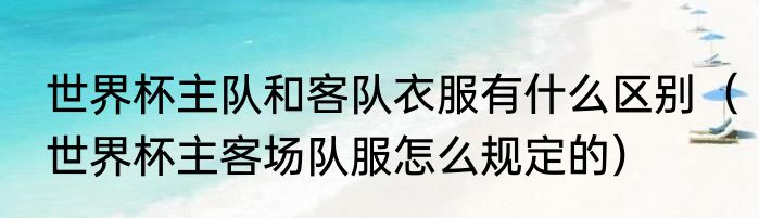 世界杯主队和客队衣服有什么区别（世界杯主客场队服怎么规定的）